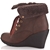 Heart & Sole Women's Brown Gina Wedge Ankle Boots 8.5cm Heel