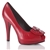 Miss Sixty Women's Red Nathan Peep Toe Leather Shoes 12cm Heel