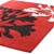 Agapanthus Bud Print Rug Red Black 160x110cm