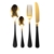 24 Piece Cutlery Set With Stand - Black & Gold