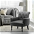 Wingback Lothair Armchair Accent Loung Chair Armchairs Sofa Fabric Grey