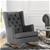 Artiss Rocking Armchair Feeding Chair Linen Fabric Lounge Retro Grey