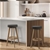 Artiss 2x Kitchen Bar Stools Wooden Swivel Counter Chairs 74cm Fabric Grey