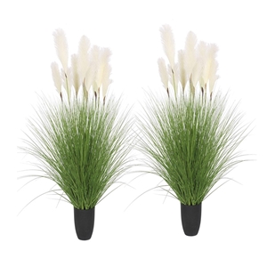 SOGA 2X 110cm Artificial Potted Reed Bul
