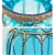 SOGA Blue Colored European Glass Floor Decor Flower Vase Metal Stand