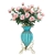 SOGA Glass Floor Flower Vase 8 Bunch 5 Heads Artificial Rose Set