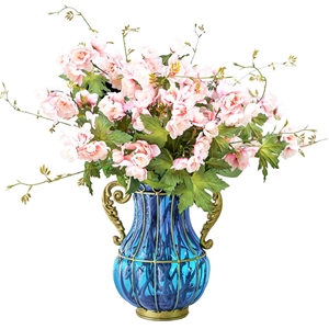 SOGA Glass Flower Vase with 8 Bunch 3 He