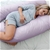WOOLCOMFORT Pregnancy Pillow with Pillowcase, 140 x 80 x 45cm, Lilac.