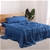 Natural Home 100% European Flax Linen Sheet Set - Deep Blue - Queen Bed