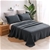 Dreamaker Premium Quilted Sand Wash Coverlet Charcoal Super King Bed