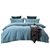 Dreamaker Premium Quilted Sandwash Quilt Cover Set Dusty Blue Queen Bed