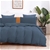 Natural Home 100% European Flax Linen Quilt Cover Set Washed Blue QueenBed