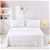 Serene Bamboo Cotton Sheet Set WHITE Super King Bed