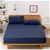 Dreamaker Cotton Jersey Fitted Sheet Washed Navy King Single Bed