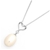 Sterling Silver Heart Pendant with Freshwater Pearl Drop