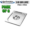 Unused 1/6 Gastronorm Tray Lids - 6 Pack