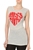 Miss Sixty Women's Grey Marl Wet Look Heart Vest Top