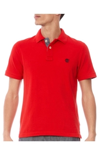 Timberland Men's Red Pique Polo Shirt
