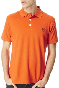 Timberland Men's Orange Pique Polo Shirt