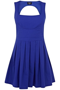 Oasis Blue Cotton Jasmin Skater Dress