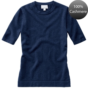 Pure Collection Navy Cashmere Short Slee