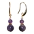 Exquisite Natural Round Amethyst Adorned w/ Swarovski® Crystal Earrings