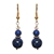 Exquisite Natural Round Lapis Lazuli Adorned w/ Swarovski®Crystal Earrings
