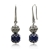 10mm Natural Lapis Lazuli Persian Love Rhinestone Drop Earrings