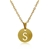 Letter 'S' Gold Plated Stainless Steel Necklace with 20 Inch Chain