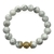 10mm Natural Howlite & Gold Plated Rhinestone Beaded Stretchy Bracelet