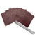 6pcs - (10cm x 10cm) Deep Red Square Textured Lambskin Leather Piece
