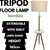165cm Large Extendable Bamboo Tripod Floor Lamp Linen Shade Shelving