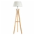 LARGE BAMBOO TRIPOD FLOOR LAMP Linen Shade Modern Light Wooden Scandi