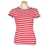 TOMMY HILFIGER Women's Stripe Crew T-Shirt, Size S, 100% Cotton, Tango Red/