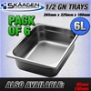 Unused 1/2 Gastronorm Trays 100mm - 6 Pack