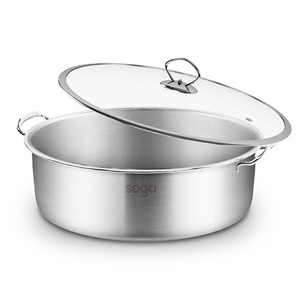 SOGA Stainless Steel 26cm Casserole With
