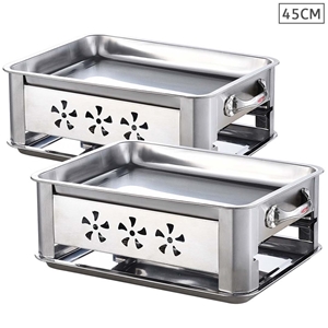 2X 45CM Portable SS Outdoor Chafing Dish