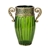 SOGA Green European Colored Glass Decor Jar Flower Vase Metal Handle