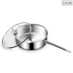 SOGA Stainless Steel 32cm Saucepan & Lid