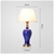 SOGA Blue Ceramic Oval Table Lamp with Gold Metal Base