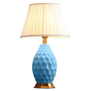 SOGA Textured Ceramic Oval Table Lamp wi