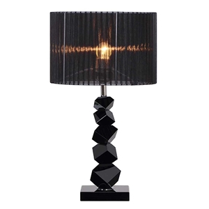 SOGA 55cm Black Table Lamp with Dark Sha