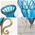 SOGA 67cm Blue Glass Floor Vase and 12pcs Pink Artificial Fake Flower Set