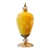 SOGA 42.50cm Ceramic Oval Flower Vase with Gold Metal Base Yellow