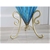 SOGA 65cm Blue Glass Tall Floor Vase with Metal Flower Stand