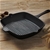 SOGA 24cm Ribbed Cast Iron Frying Skillet Pan w/ Folding Wooden Handle
