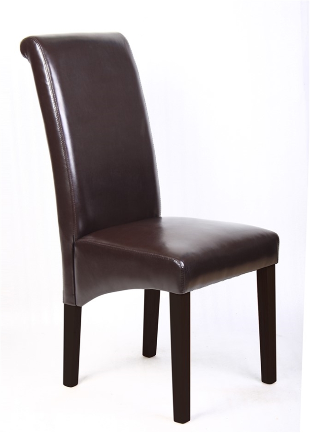 2x Wooden Frame Brown Leatherette, Genuine Leather Dining Chairs Australia