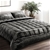 Giselle Bedding Faux Mink Quilt Fleece Throw Blanket Charcoal King