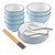 SOGA Blue Japanese Style Ceramic Dinnerware Crockery Set of 10