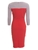 Howard Showers Celeste Panelled Long Sleeve Dress In Red / Taupe